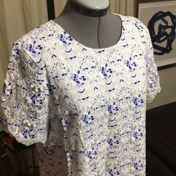 Midi Lace Shift Dress - Sans Souci Size L - Picture 2 of 4